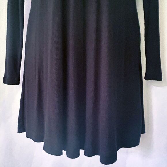 NWT Z SUPPLY Willa Scoop Back Swing Dress (XS) in Black Soft Brushed Rib Knit - Picture 6 of 12
